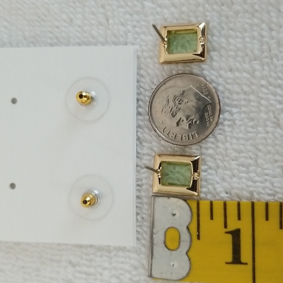 New Ralph Lauren Pave Stone Stud Earrings - Picture 7 of 7